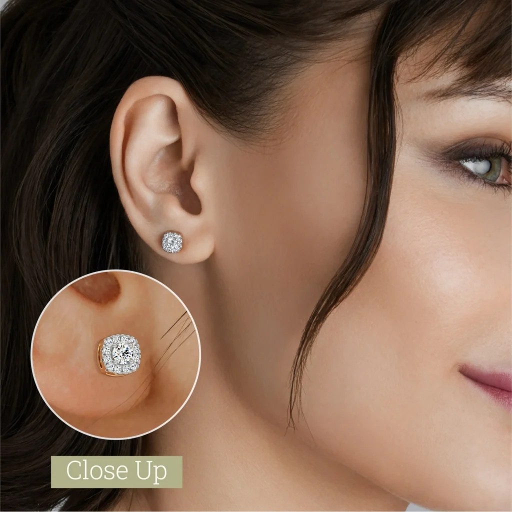 1 carat lab grown diamond stud earrings