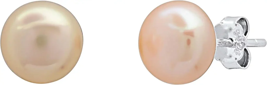  8 mm Genuine Freshwater Round Pearl Ladies Ball Stud Earrings​