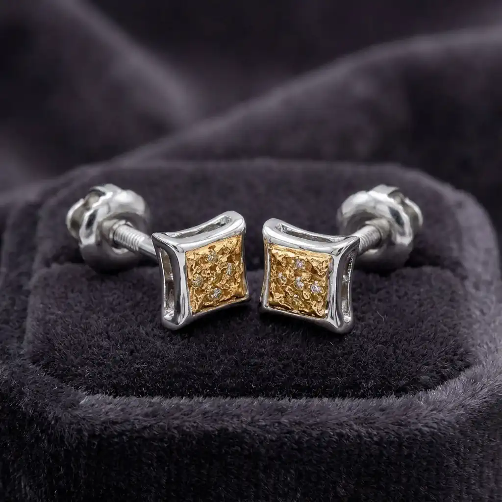 Dazzlingrock kite shape hip hop diamond stud earrings with yellow diamonds in sterling silver