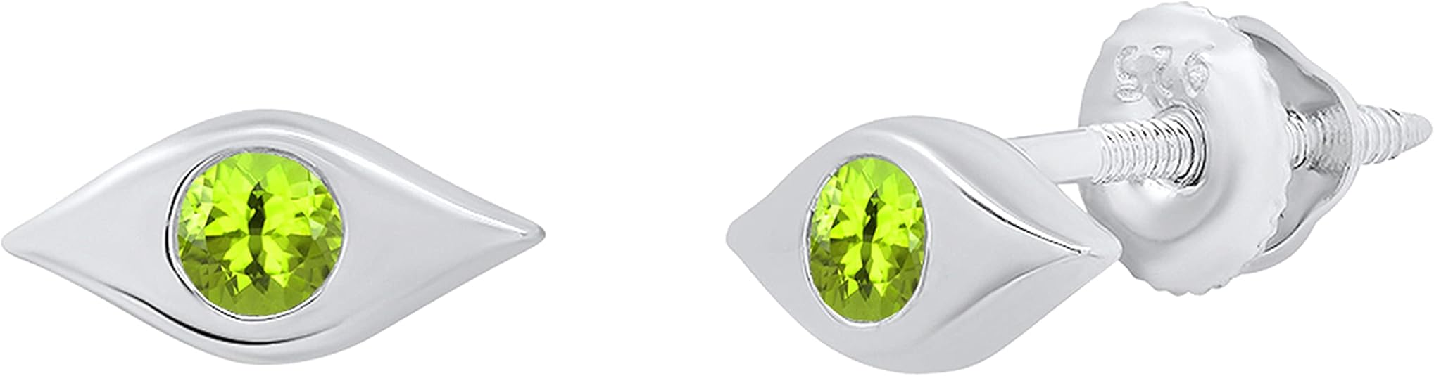 Evil eye stud earrings in sterling silver