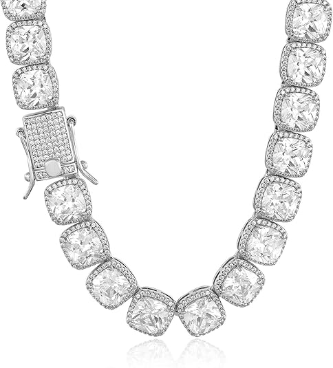 10mm Tennis Chain Iced-Out Gold-Plated Necklace for Men