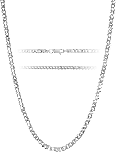 Dankadi 2.3mm 925 sterling silver bead chain for men