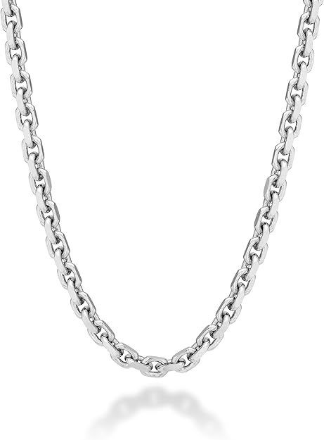 Miabella 3mm Italian 925 sterling silver box chain for men