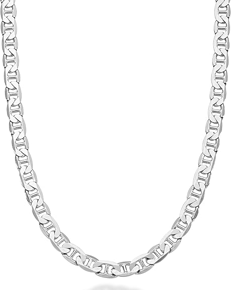 Miabella 6mm Italian 925 sterling silver mariner chain for men