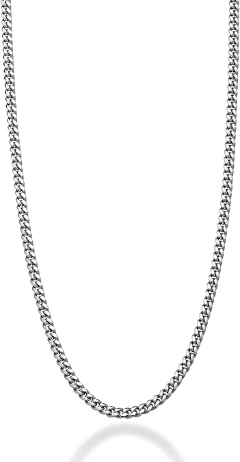 Miabella heavy Italian 925 sterling silver Cuban link chain for men