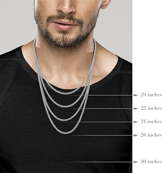 Miabella heavy Cuban sterling silver chain worn by model