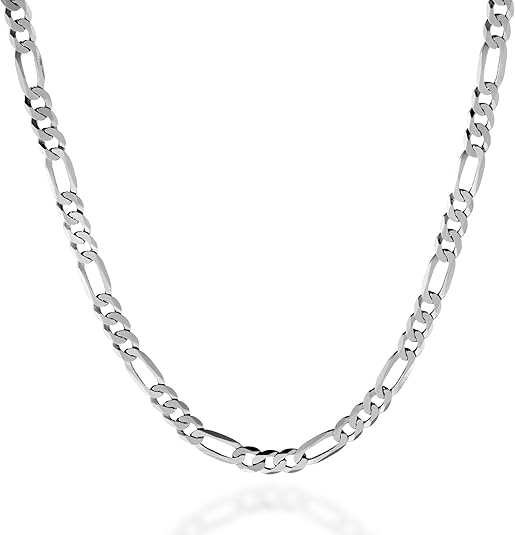 QUADRI 5mm Italian 925 sterling silver Figaro chain for men
